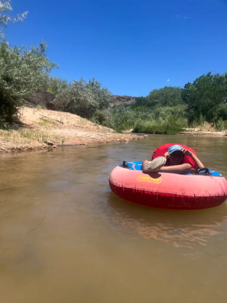 Daughter relaxing on the Virgin River