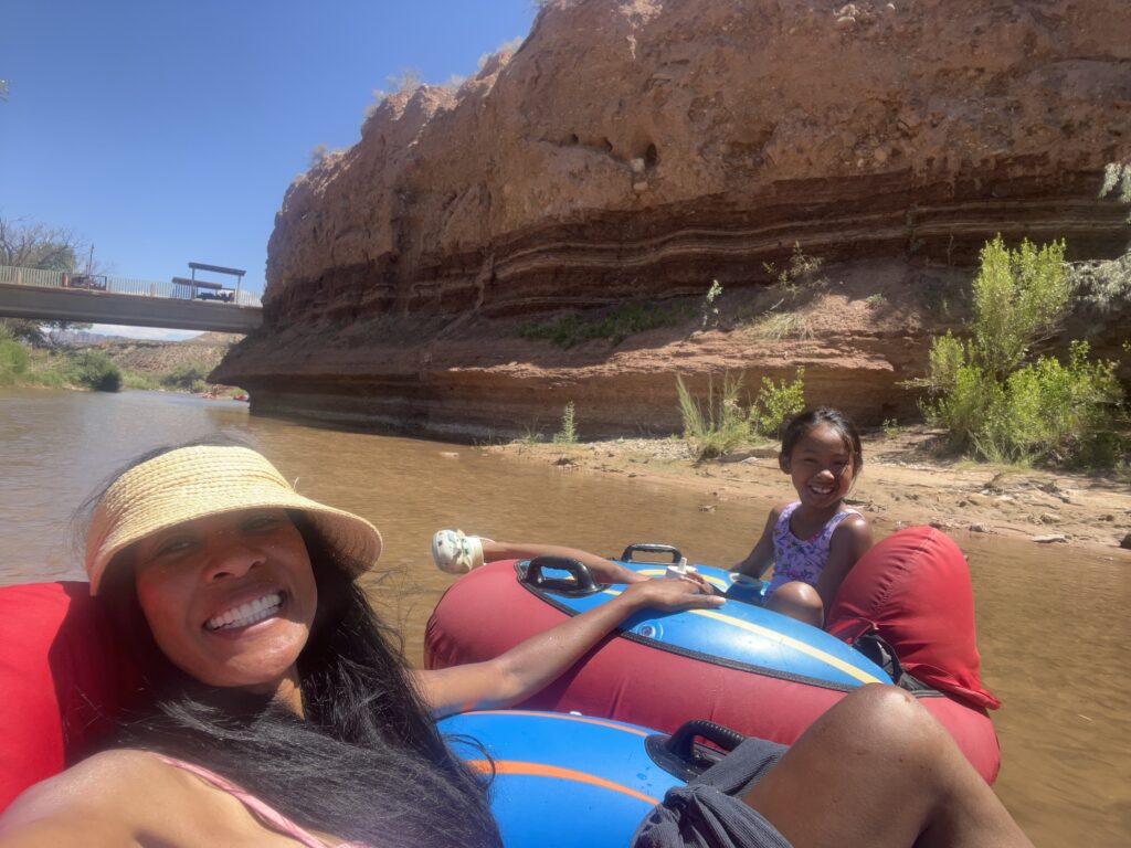 Mommy and Daughter rafting on the Virgin River