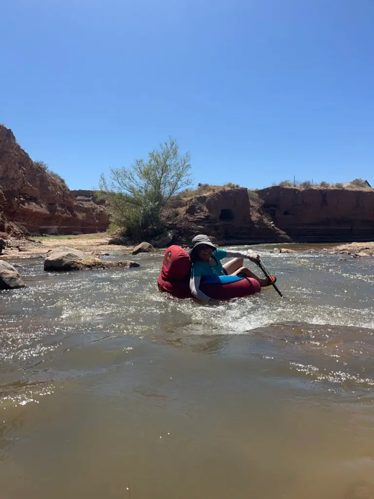 Grandma rafting on the Virgin River